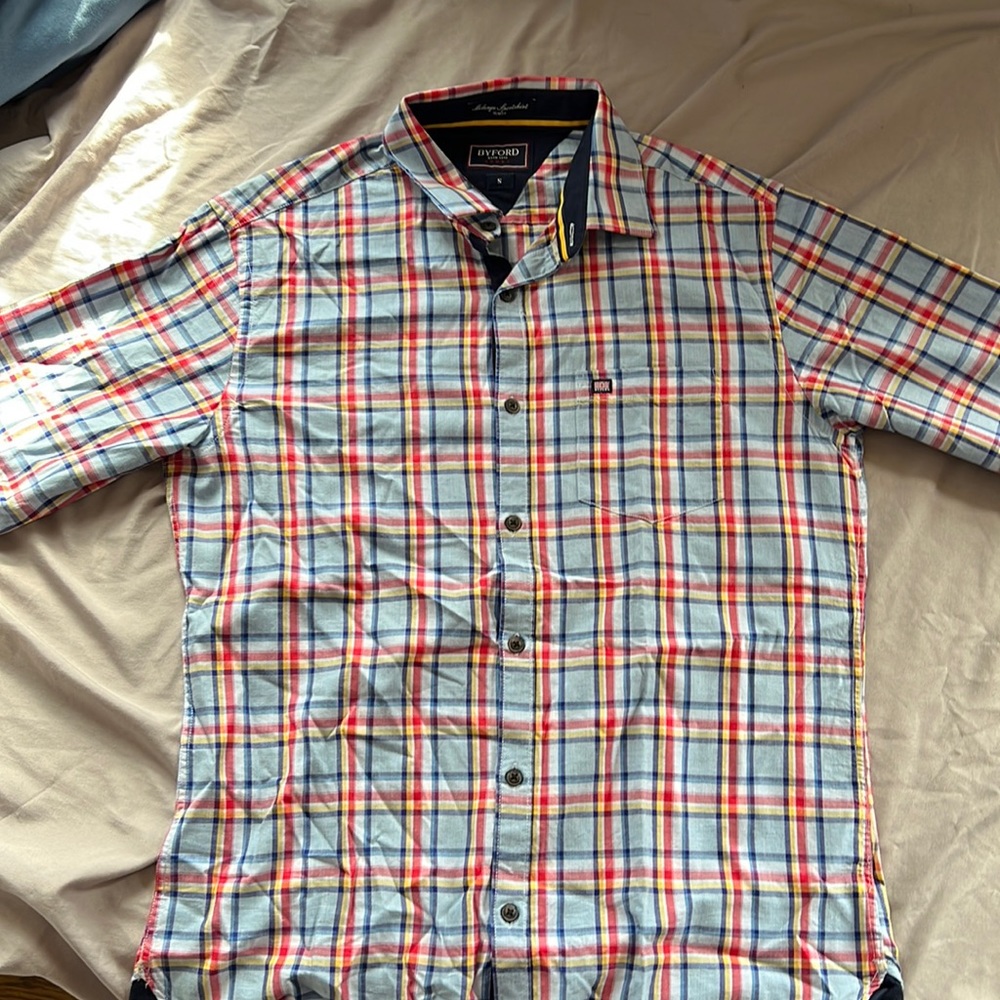 BYFORD SLIM FIT BLUE AND RED CHECKS SHIRT
